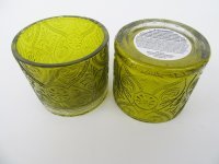 20Pcs Grass Green Froal Glass Tea Light Holder 87mm High 20Pcs Grass Green Froal Glass Tea Light Holder 87mm High