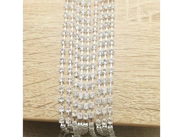 2Strings x 10Meters Single Row Diamond Crystal Rhinestone Wrap - Click Image to Close