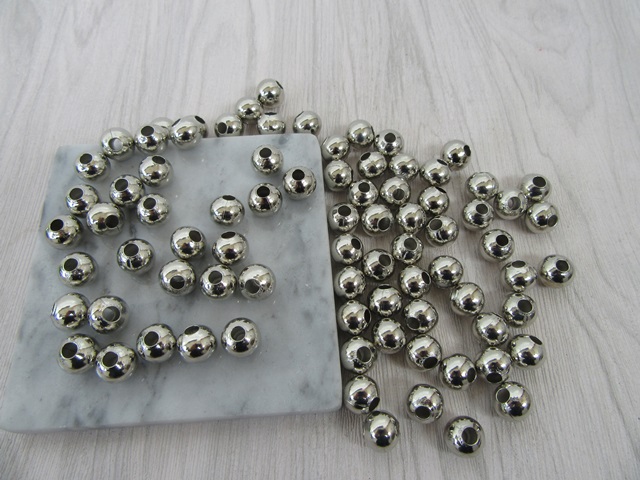 200Pcs Nickle Round Spacer Beads Jewellery Finding 12mm - Click Image to Close