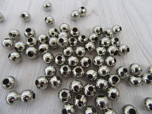 500Pcs Nickle Round Spacer Beads Jewellery Finding 10mm - Click Image to Close