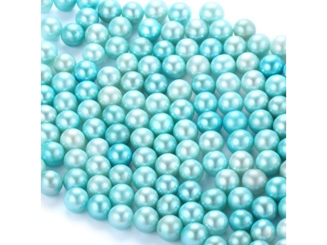 1000 Blue Round Simulate Pearl Loose Beads 8mm - Click Image to Close