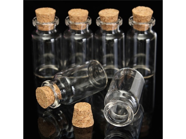 300Sets Empty Glass Storage/Display Bottle/Jar with Cork 10ml 300Sets Empty Glass Storage/Display Bottle/Jar with Cork 10ml