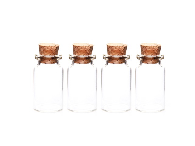 (image for) 300Sets Empty Glass Storage/Display Bottle/Jar with Cork 7ml