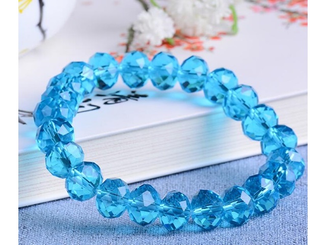 20 Blue Fashion Plastic Beaded Bracelets 6cm Dia.