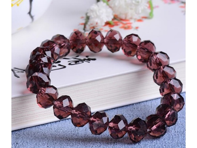 4x20 Coffee Fashion Plastic Beaded Bracelets 6cm Dia. - Click Image to Close