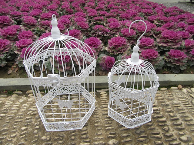 1Set 2in1 White Flying Butterfly Luxury Hanging Bird Cage 1Set 2in1 White Flying Butterfly Luxury Hanging Bird Cage