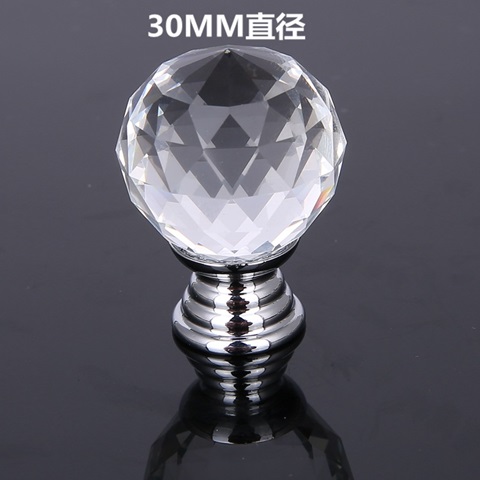 10Pcs Crystal Ball Door Cabinet Drawer Knobs Handles Pulls 30mm - Click Image to Close