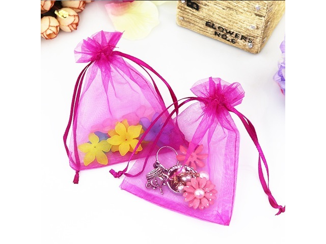 100 Fuschia Drawstring Jewelry Gift Pouches 12x9cm