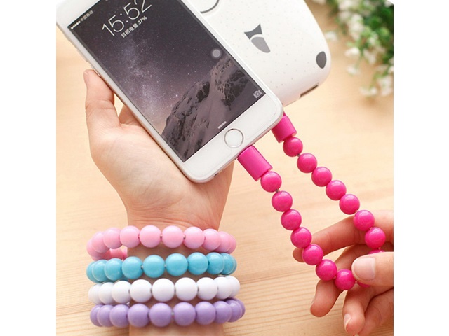 10Pcs USB Data Charging Cable Bead Bracelet Charger For Iphone - Click Image to Close