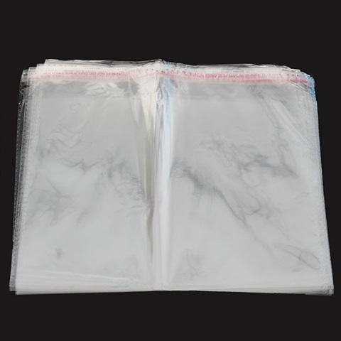 1000 Clear Self-Adhesive Seal Plastic Bags 20x34cm - Click Image to Close