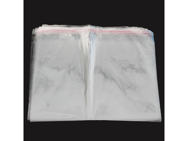 1000 Clear Self-Adhesive Seal Plastic Bags 20x34cm - Click Image to Close