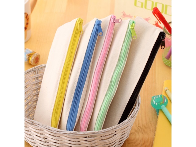 10 New Creative DIY Plain Canvas Pen & Pencil Bag Mixed - Click Image to Close