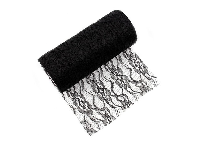 4Roll X 10Yds Black Lace Tulle Roll Spool DIY Wedding Deco 4Roll X 10Yds Black Lace Tulle Roll Spool DIY Wedding Deco