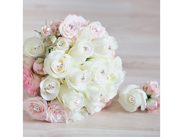 5boxes x 100pcs Clear Diamante Pin Wedding Bouquet Corsage Flora