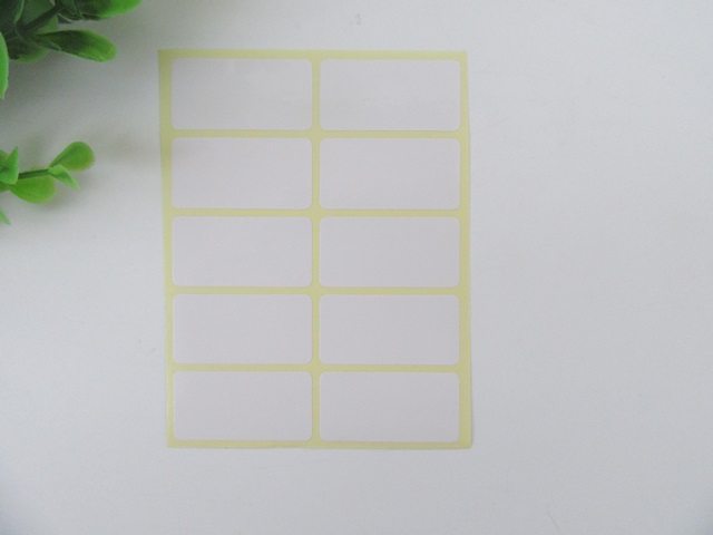 10Pks x 100Pcs Blank Self Adhesive Paper Label Stickers - Click Image to Close
