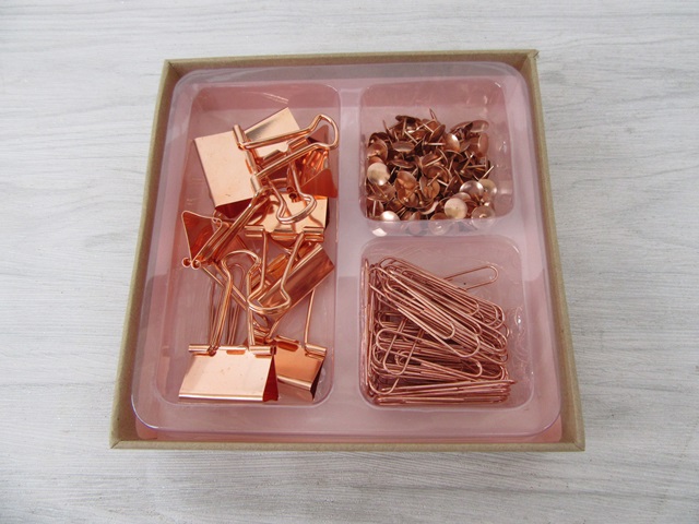 10Sets Rose Gold Binder Clips Push Pin Photo Clip Paper Clips - Click Image to Close