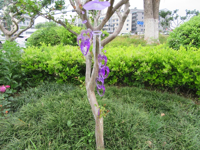 4Pcs Purple Heart Wind Chime with 4 Aluminum Pipes 4Pcs Purple Heart Wind Chime with 4 Aluminum Pipes