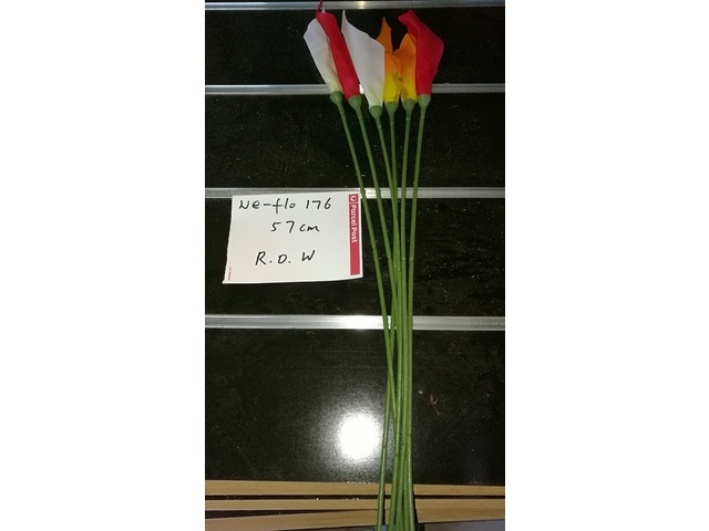 10Pcs Red Orange White Flower 57cm Long we-flo176 10Pcs Red Orange White Flower 57cm Long we-flo176