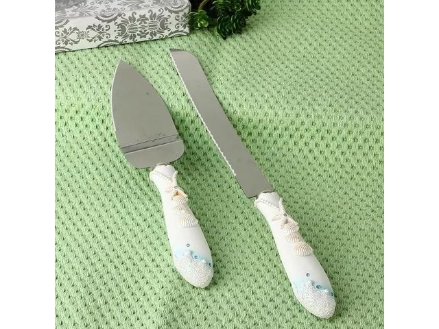 1X Wedding Cake Knife & Serving Set - Beach Theme Love Gift Boxe