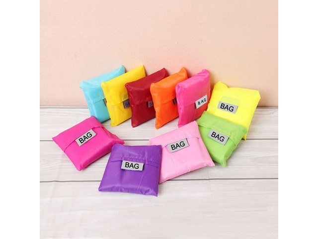 10Pcs Plain Colored Foldable Folding Shopping Shoulder Bags