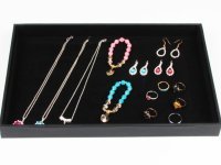 1X Black Leatherette & Velvet Necklace Bracelet Etc Jewelry Case 1X Black Leatherette & Velvet Necklace Bracelet Etc Jewelry Case