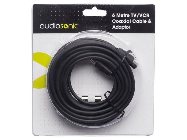 1Set 6M TV/VCR Coaxial Cable and Adaptor