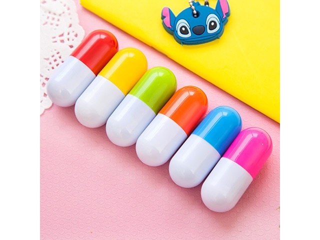 100pcs Capsule Stretch Retractable Ballpoint Pen Mixed Color