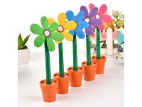 8Pcs Heronsbill Sunflower Style Ball Point Pens Mixed Color