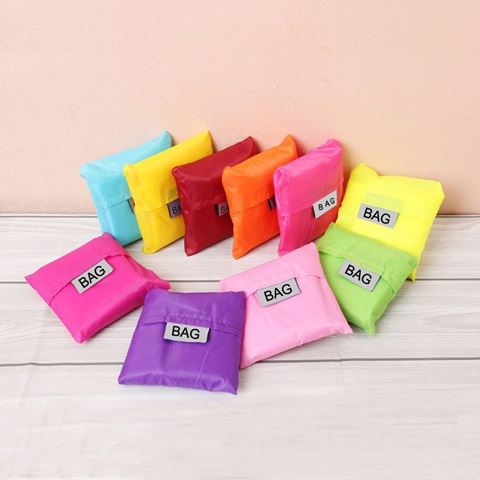 10Pcs Plain Colored Foldable Folding Shopping Shoulder Bags - Click Image to Close