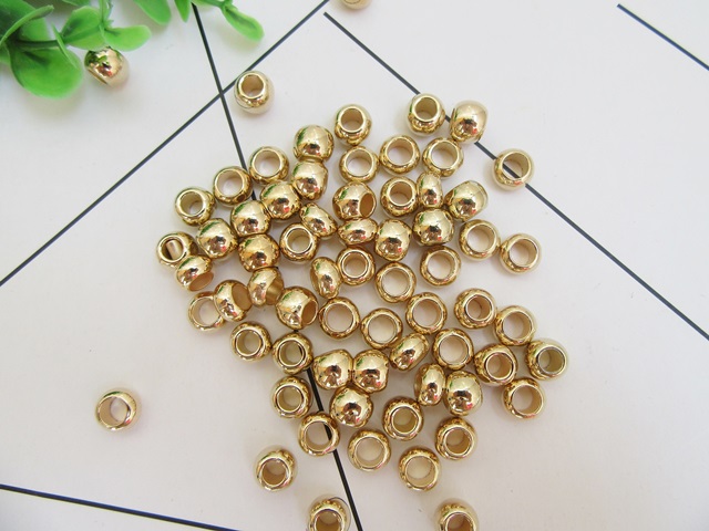 1500Pcs Golden Barrel Beads Spacer Beads Wholesale 2 Designs - Click Image to Close