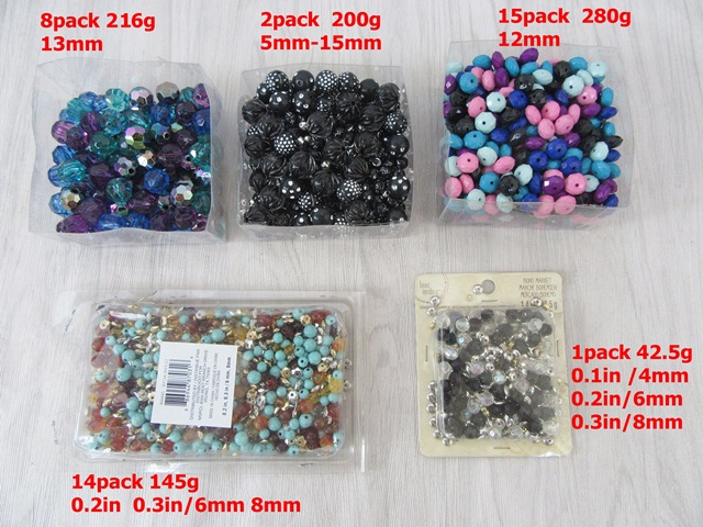 40Pack Plasic Beads Round Faceted Beads Assorted Wholesale - Click Image to Close