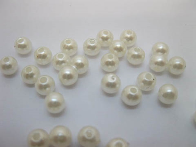 2500 Ivory Round Simulate Pearl Loose Beads 6mm - Click Image to Close