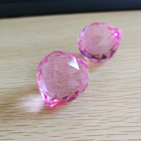 10X Pink Lead Crystal Balls for Sun Catcher 20x21mm - Click Image to Close