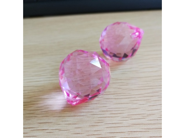 10X Pink Lead Crystal Balls for Sun Catcher 20x21mm - Click Image to Close