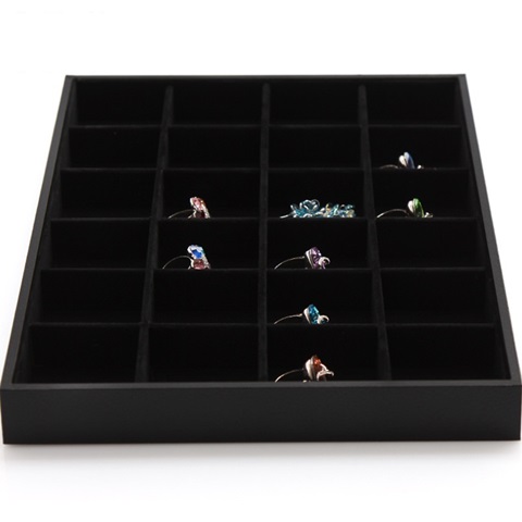 1Pc Black 24 Compartment Pendant Beads Necklaces Organizer Jewel - Click Image to Close