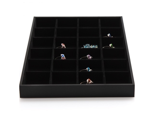 1Pc Black 24 Compartment Pendant Beads Necklaces Organizer Jewel