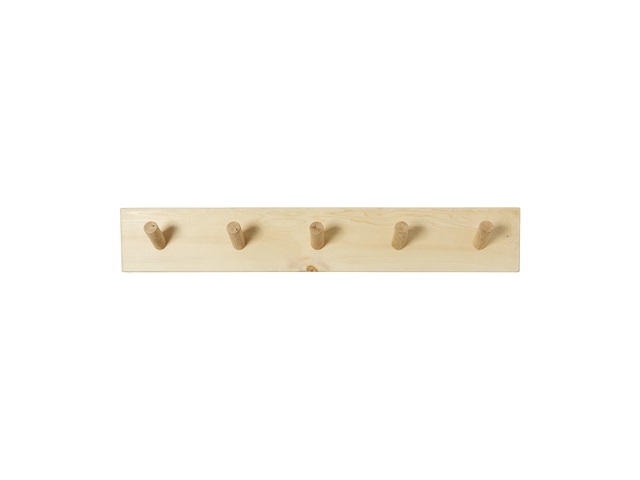 5Pc Solid Wooden Coat Hooks Wall Hook Door Bathroom Hallway Hang