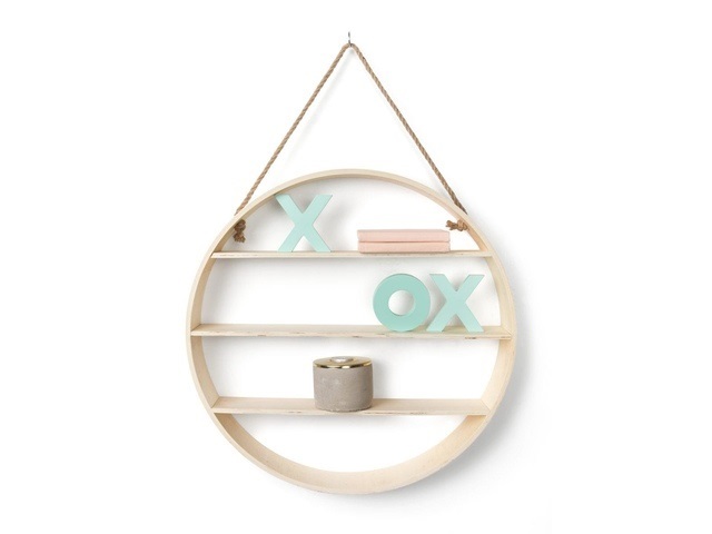 1Pc Plywood Round Wall Shelf Indoor Hanging Display Home Storage
