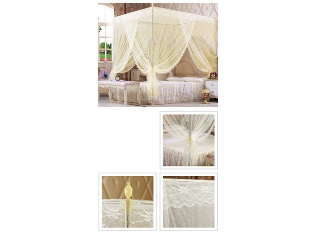 1X Ivory Gorgeous Four Poster Bed Canopy / Mosquito Net