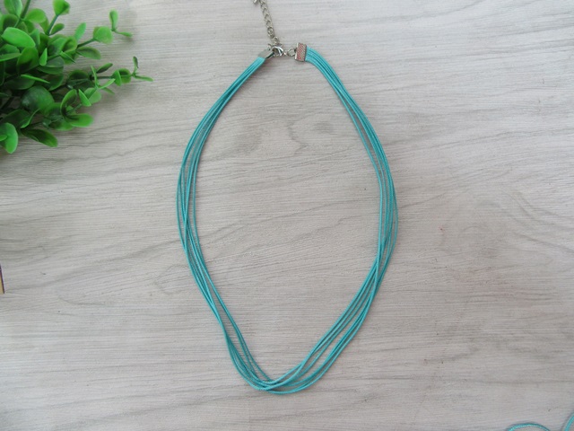 24Pcs Blue Multi-loop Necklace Cord String Necklace - Click Image to Close