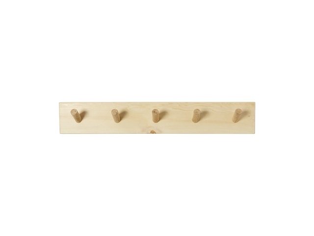5Pc Solid Wooden Coat Hooks Wall Hook Door Bathroom Hallway Hang - Click Image to Close