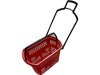 1X Plastic Red Rolling Shopping Baskets with 2 wheels 1X Plastic Red Rolling Shopping Baskets with 2 wheels