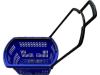 1X Plastic Blue Rolling Shopping Baskets with 2 wheels