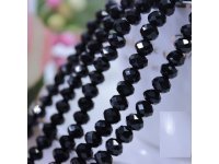 10Strand x 69Pcs Black Rondelle Faceted Crystal Beads 8mm