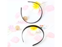 20Pcs Black Headbands Hair Clips Craft for DIY 12MM