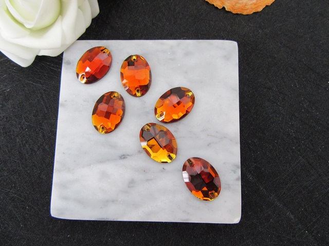 160Pcs Glue Sew Stitch On Flat Back Oval Rhinestone Gems - Coffe 160Pcs Glue Sew Stitch On Flat Back Oval Rhinestone Gems - Coffe