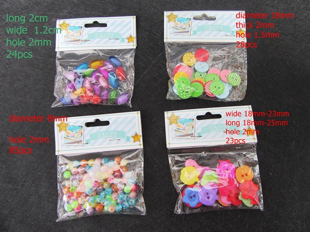 12Packets Round Apple Buttons Beads Sewing Scrapbooking DIY Appa - Click Image to Close