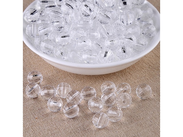 1800Pcs Clear Transparent Faceted Round Beads 8mm Jewellery Find