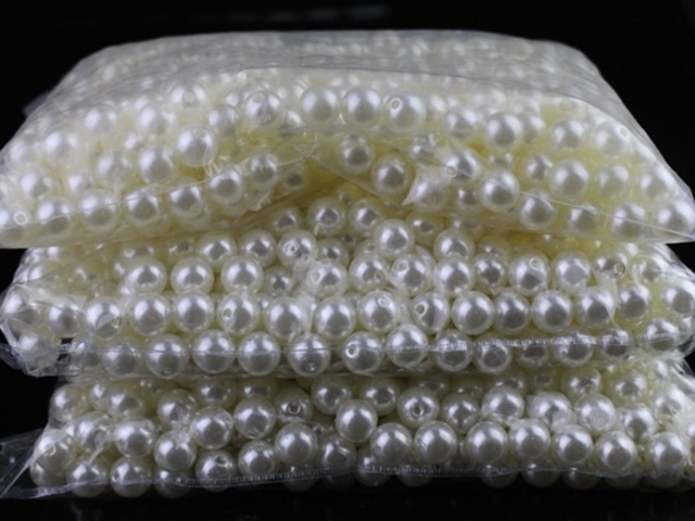 2500 White Round Simulate Pearl Loose Beads 6mm