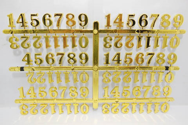 60Set X 15Pcs Golden Arabic Clock Repair Numbers 15mm - Click Image to Close